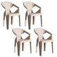Contemporary Stackable Plastic Chair Slat Back Kitchen Arm Chair Clearhalo 'Dining Chairs' 'Dining Tables & Seating' 'dining_chair' 'Furniture' 'furniture_dining_chair' 'Kitchen & Dining Furniture' 4770410