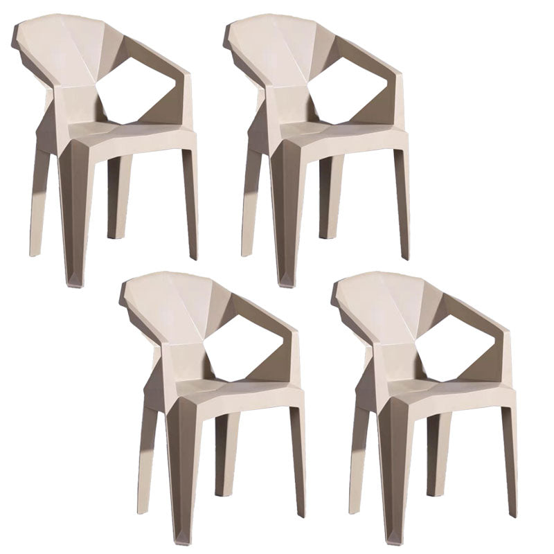 Contemporary Stackable Plastic Chair Slat Back Kitchen Arm Chair Clearhalo 'Dining Chairs' 'Dining Tables & Seating' 'dining_chair' 'Furniture' 'furniture_dining_chair' 'Kitchen & Dining Furniture' 4770410