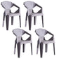 Contemporary Stackable Plastic Chair Slat Back Kitchen Arm Chair Clearhalo 'Dining Chairs' 'Dining Tables & Seating' 'dining_chair' 'Furniture' 'furniture_dining_chair' 'Kitchen & Dining Furniture' 4770412