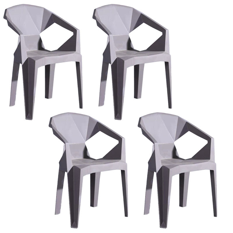 Contemporary Stackable Plastic Chair Slat Back Kitchen Arm Chair Clearhalo 'Dining Chairs' 'Dining Tables & Seating' 'dining_chair' 'Furniture' 'furniture_dining_chair' 'Kitchen & Dining Furniture' 4770412
