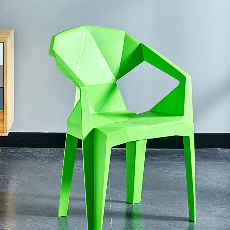 Contemporary Stackable Plastic Chair Slat Back Kitchen Arm Chair Clearhalo 'Dining Chairs' 'Dining Tables & Seating' 'dining_chair' 'Furniture' 'furniture_dining_chair' 'Kitchen & Dining Furniture' 4770413