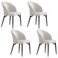 Contemporary Style Dining Chairs Kitchen Armless Chairs with Metal Legs Off-White Set of 4 Clearhalo 'Dining Chairs' 'Dining Tables & Seating' 'dining_chair' 'Furniture' 'furniture_dining_chair' 'Kitchen & Dining Furniture' 4770420
