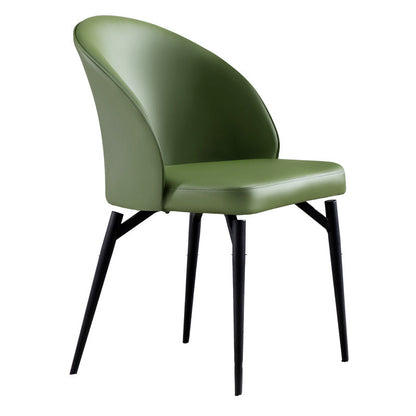 Contemporary Style Dining Chairs Kitchen Armless Chairs with Metal Legs Blackish Green 1 Piece Clearhalo 'Dining Chairs' 'Dining Tables & Seating' 'dining_chair' 'Furniture' 'furniture_dining_chair' 'Kitchen & Dining Furniture' 4770422