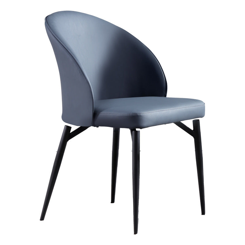 Contemporary Style Dining Chairs Kitchen Armless Chairs with Metal Legs Royal Blue 1 Piece Clearhalo 'Dining Chairs' 'Dining Tables & Seating' 'dining_chair' 'Furniture' 'furniture_dining_chair' 'Kitchen & Dining Furniture' 4770427