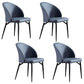 Contemporary Style Dining Chairs Kitchen Armless Chairs with Metal Legs Royal Blue Set of 4 Clearhalo 'Dining Chairs' 'Dining Tables & Seating' 'dining_chair' 'Furniture' 'furniture_dining_chair' 'Kitchen & Dining Furniture' 4770431