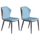 Contemporary Style Dining Chair Kitchen Armless Wingback Chairs with Metal Legs Blue 2 Piece Set Clearhalo 'Dining Chairs' 'Dining Tables & Seating' 'dining_chair' 'furn' 'furn_dining_chair' 'Furniture' 'furniture_dining_chair' 'Kitchen & Dining Furniture' 4770449