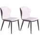 Contemporary Style Dining Chair Kitchen Armless Wingback Chairs with Metal Legs White 2 Piece Set Clearhalo 'Dining Chairs' 'Dining Tables & Seating' 'dining_chair' 'furn' 'furn_dining_chair' 'Furniture' 'furniture_dining_chair' 'Kitchen & Dining Furniture' 4770451