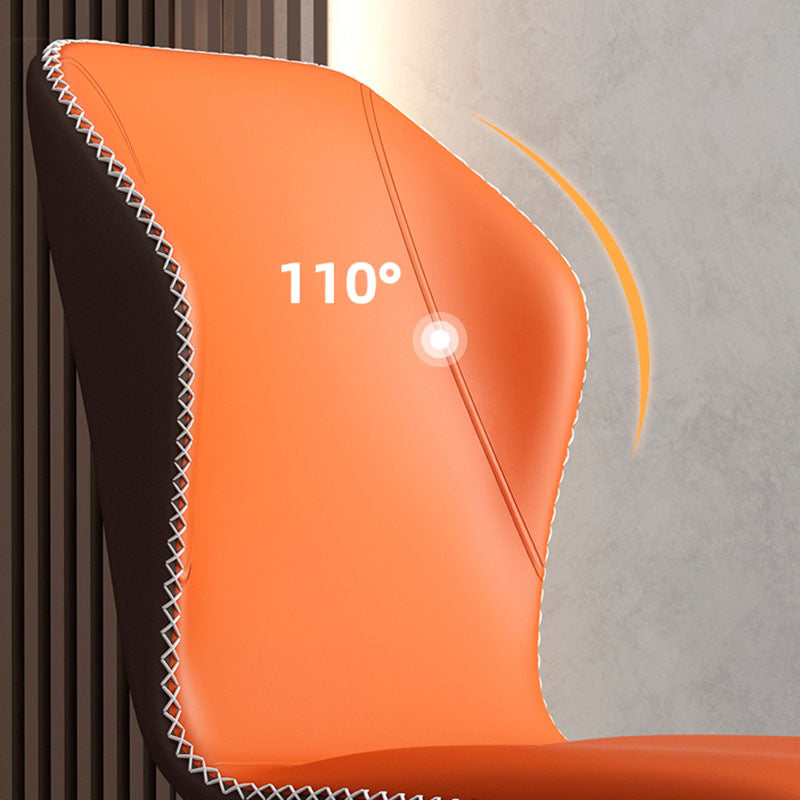 Contemporary Style Dining Chair Kitchen Armless Wingback Chair with Metal Legs Clearhalo 'Dining Chairs' 'Dining Tables & Seating' 'dining_chair' 'furn' 'furn_dining_chair' 'Furniture' 'furniture_dining_chair' 'Kitchen & Dining Furniture' 4770465