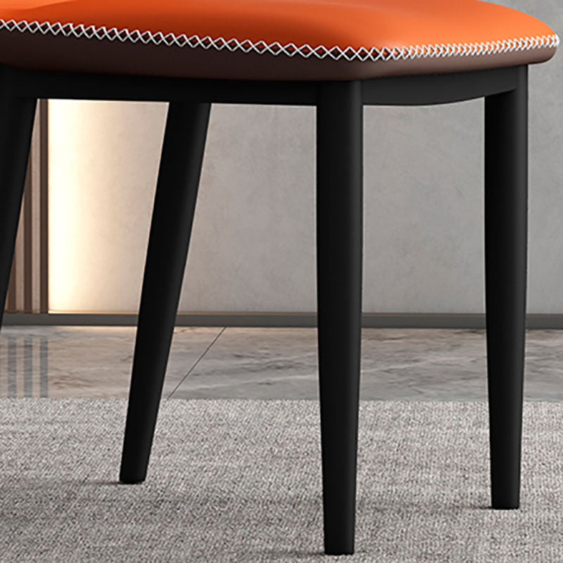 Contemporary Style Dining Chair Kitchen Armless Wingback Chair with Metal Legs Clearhalo 'Dining Chairs' 'Dining Tables & Seating' 'dining_chair' 'furn' 'furn_dining_chair' 'Furniture' 'furniture_dining_chair' 'Kitchen & Dining Furniture' 4770470