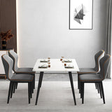 Contemporary Style Dining Chair Kitchen Armless Wingback Chair with Metal Legs Clearhalo 'Dining Chairs' 'Dining Tables & Seating' 'dining_chair' 'furn' 'furn_dining_chair' 'Furniture' 'furniture_dining_chair' 'Kitchen & Dining Furniture' 4770473