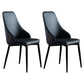Contemporary Dining Chairs Kitchen Armless Chairs with Metal Legs Black 2 Piece Set Clearhalo 'Dining Chairs' 'Dining Tables & Seating' 'dining_chair' 'furn' 'furn_dining_chair' 'Furniture' 'furniture_dining_chair' 'Kitchen & Dining Furniture' 4770481