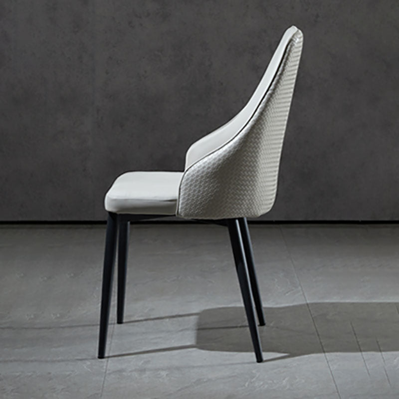 Contemporary Dining Chairs Kitchen Armless Chairs with Metal Legs Clearhalo 'Dining Chairs' 'Dining Tables & Seating' 'dining_chair' 'furn' 'furn_dining_chair' 'Furniture' 'furniture_dining_chair' 'Kitchen & Dining Furniture' 4770493