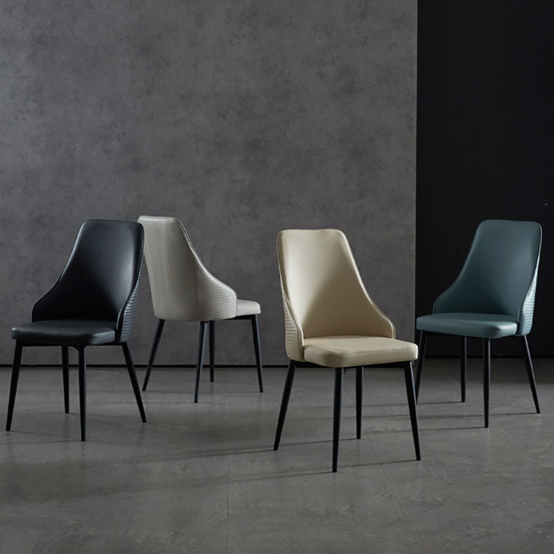 Contemporary Dining Chairs Kitchen Armless Chairs with Metal Legs Clearhalo 'Dining Chairs' 'Dining Tables & Seating' 'dining_chair' 'furn' 'furn_dining_chair' 'Furniture' 'furniture_dining_chair' 'Kitchen & Dining Furniture' 4770495