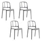 Scandinavian Armless Stacking Dining Chair Open Back Side Chair Grey 4 Piece Set Clearhalo 'Dining Chairs' 'Dining Tables & Seating' 'dining_chair' 'furn' 'furn_dining_chair' 'Furniture' 'furniture_dining_chair' 'Kitchen & Dining Furniture' 4770499