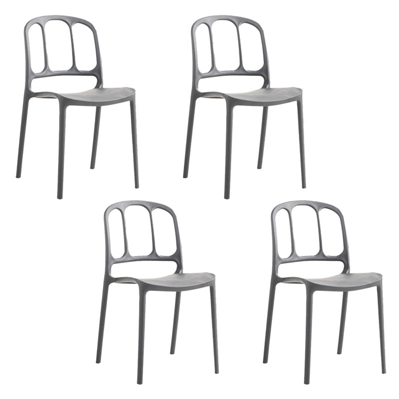 Scandinavian Armless Stacking Dining Chair Open Back Side Chair Grey 4 Piece Set Clearhalo 'Dining Chairs' 'Dining Tables & Seating' 'dining_chair' 'furn' 'furn_dining_chair' 'Furniture' 'furniture_dining_chair' 'Kitchen & Dining Furniture' 4770499