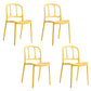 Scandinavian Armless Stacking Dining Chair Open Back Side Chair Yellow 4 Piece Set Clearhalo 'Dining Chairs' 'Dining Tables & Seating' 'dining_chair' 'furn' 'furn_dining_chair' 'Furniture' 'furniture_dining_chair' 'Kitchen & Dining Furniture' 4770504