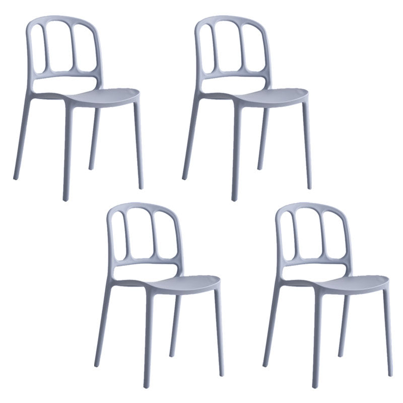 Scandinavian Armless Stacking Dining Chair Open Back Side Chair Gray Blue 4 Piece Set Clearhalo 'Dining Chairs' 'Dining Tables & Seating' 'dining_chair' 'furn' 'furn_dining_chair' 'Furniture' 'furniture_dining_chair' 'Kitchen & Dining Furniture' 4770508