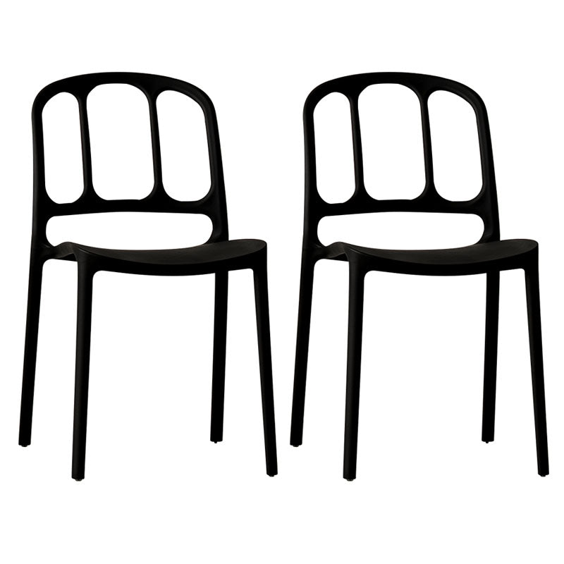 Scandinavian Armless Stacking Dining Chair Open Back Side Chair Black 2 Piece Set Clearhalo 'Dining Chairs' 'Dining Tables & Seating' 'dining_chair' 'furn' 'furn_dining_chair' 'Furniture' 'furniture_dining_chair' 'Kitchen & Dining Furniture' 4770510
