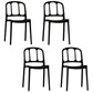 Scandinavian Armless Stacking Dining Chair Open Back Side Chair Black 4 Piece Set Clearhalo 'Dining Chairs' 'Dining Tables & Seating' 'dining_chair' 'furn' 'furn_dining_chair' 'Furniture' 'furniture_dining_chair' 'Kitchen & Dining Furniture' 4770511
