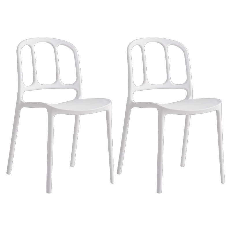 Scandinavian Armless Stacking Dining Chair Open Back Side Chair White 2 Piece Set Clearhalo 'Dining Chairs' 'Dining Tables & Seating' 'dining_chair' 'furn' 'furn_dining_chair' 'Furniture' 'furniture_dining_chair' 'Kitchen & Dining Furniture' 4770514