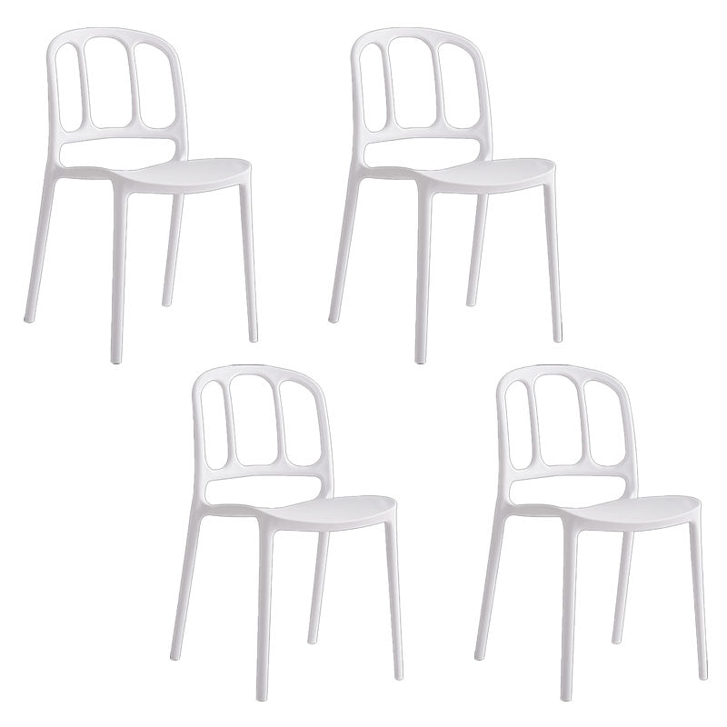 Scandinavian Armless Stacking Dining Chair Open Back Side Chair White 4 Piece Set Clearhalo 'Dining Chairs' 'Dining Tables & Seating' 'dining_chair' 'furn' 'furn_dining_chair' 'Furniture' 'furniture_dining_chair' 'Kitchen & Dining Furniture' 4770516