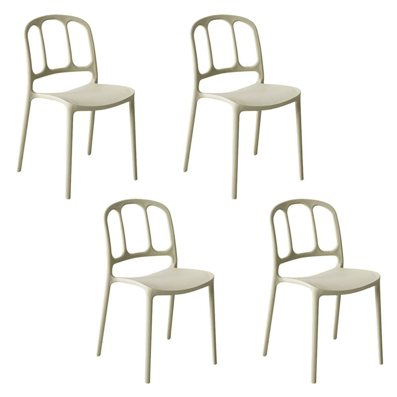 Scandinavian Armless Stacking Dining Chair Open Back Side Chair Light Green 4 Piece Set Clearhalo 'Dining Chairs' 'Dining Tables & Seating' 'dining_chair' 'furn' 'furn_dining_chair' 'Furniture' 'furniture_dining_chair' 'Kitchen & Dining Furniture' 4770521