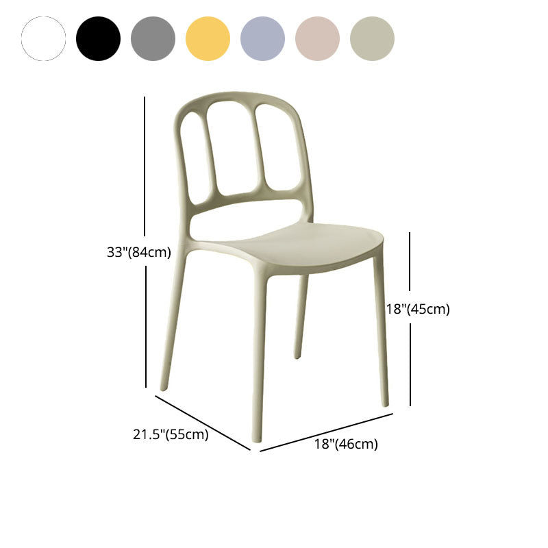 Scandinavian Armless Stacking Dining Chair Open Back Side Chair Clearhalo 'Dining Chairs' 'Dining Tables & Seating' 'dining_chair' 'furn' 'furn_dining_chair' 'Furniture' 'furniture_dining_chair' 'Kitchen & Dining Furniture' 4770522