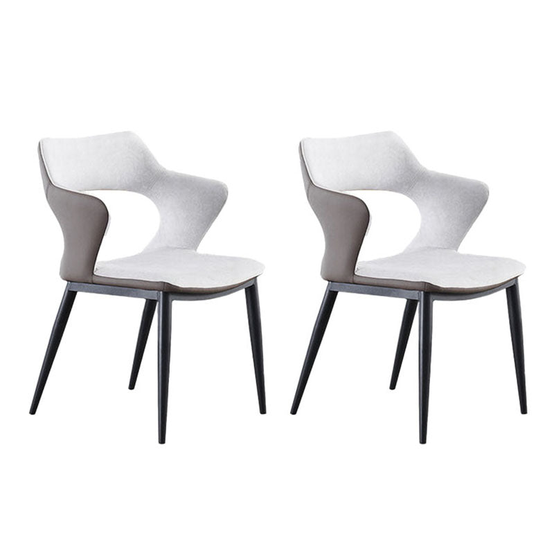 Industrial Style Faux Leather Side Chair Open Back Side Chair for Home White 2 Piece Set Clearhalo 'Dining Chairs' 'Dining Tables & Seating' 'dining_chair' 'furn' 'furn_dining_chair' 'Furniture' 'furniture_dining_chair' 'Kitchen & Dining Furniture' 4770527