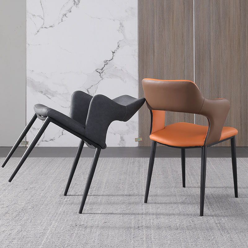 Industrial Style Faux Leather Side Chair Open Back Side Chair for Home Clearhalo 'Dining Chairs' 'Dining Tables & Seating' 'dining_chair' 'furn' 'furn_dining_chair' 'Furniture' 'furniture_dining_chair' 'Kitchen & Dining Furniture' 4770528