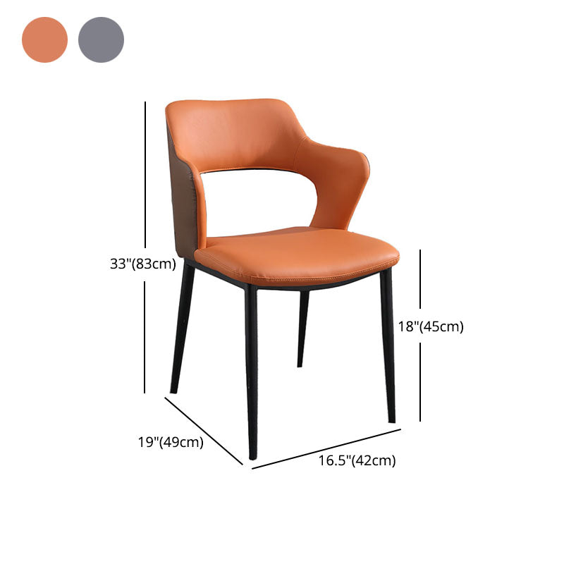 Industrial Style Faux Leather Side Chair Open Back Side Chair for Home Clearhalo 'Dining Chairs' 'Dining Tables & Seating' 'dining_chair' 'furn' 'furn_dining_chair' 'Furniture' 'furniture_dining_chair' 'Kitchen & Dining Furniture' 4770536