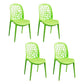 Contemporary Style Armless Plastic Side Chair Open Back Side Chair Green 4 Piece Set Clearhalo 'Dining Chairs' 'Dining Tables & Seating' 'dining_chair' 'furn' 'furn_dining_chair' 'Furniture' 'furniture_dining_chair' 'Kitchen & Dining Furniture' 4770539