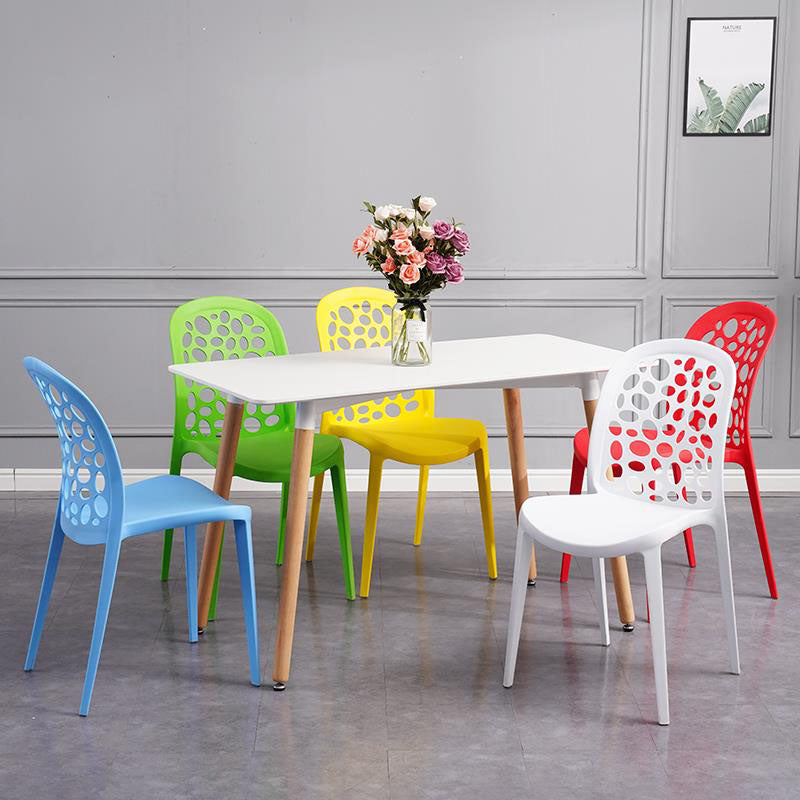 Contemporary Style Armless Plastic Side Chair Open Back Side Chair Clearhalo 'Dining Chairs' 'Dining Tables & Seating' 'dining_chair' 'furn' 'furn_dining_chair' 'Furniture' 'furniture_dining_chair' 'Kitchen & Dining Furniture' 4770542