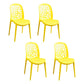 Contemporary Style Armless Plastic Side Chair Open Back Side Chair Yellow 4 Piece Set Clearhalo 'Dining Chairs' 'Dining Tables & Seating' 'dining_chair' 'furn' 'furn_dining_chair' 'Furniture' 'furniture_dining_chair' 'Kitchen & Dining Furniture' 4770547