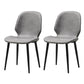 Contemporary Style Dining Chairs Kitchen Armless Wingback Chairs with Metal Legs Light Gray 2 Piece Set Clearhalo 'Dining Chairs' 'Dining Tables & Seating' 'dining_chair' 'furn' 'furn_dining_chair' 'Furniture' 'furniture_dining_chair' 'Kitchen & Dining Furniture' 4770564