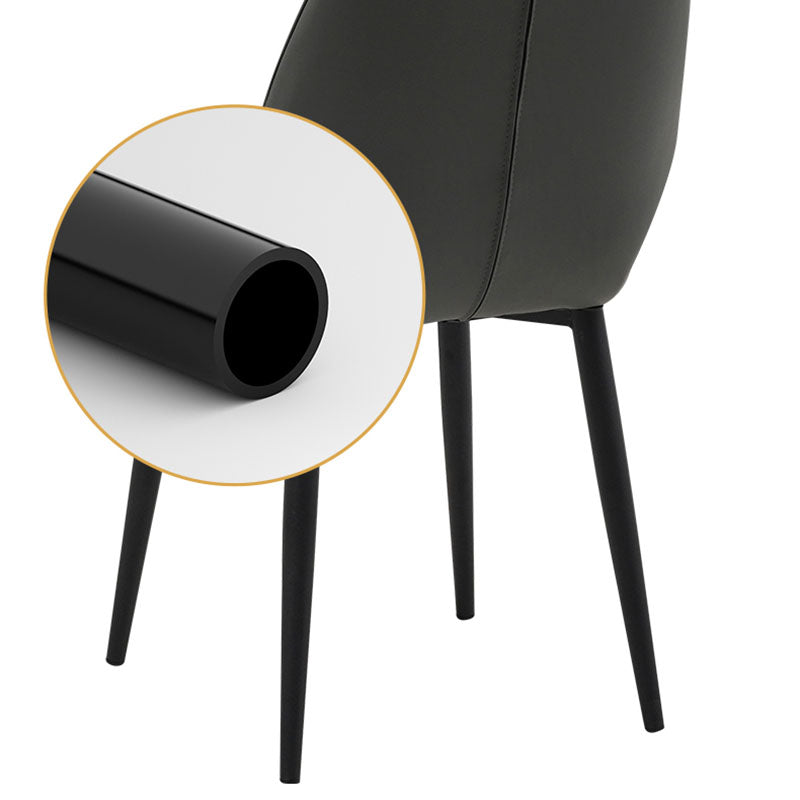 Contemporary Style Dining Chairs Kitchen Armless Wingback Chairs with Metal Legs Clearhalo 'Dining Chairs' 'Dining Tables & Seating' 'dining_chair' 'furn' 'furn_dining_chair' 'Furniture' 'furniture_dining_chair' 'Kitchen & Dining Furniture' 4770567