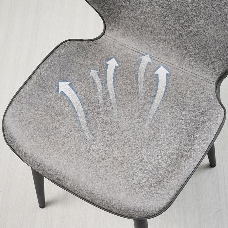 Contemporary Style Dining Chairs Kitchen Armless Wingback Chairs with Metal Legs Clearhalo 'Dining Chairs' 'Dining Tables & Seating' 'dining_chair' 'furn' 'furn_dining_chair' 'Furniture' 'furniture_dining_chair' 'Kitchen & Dining Furniture' 4770569