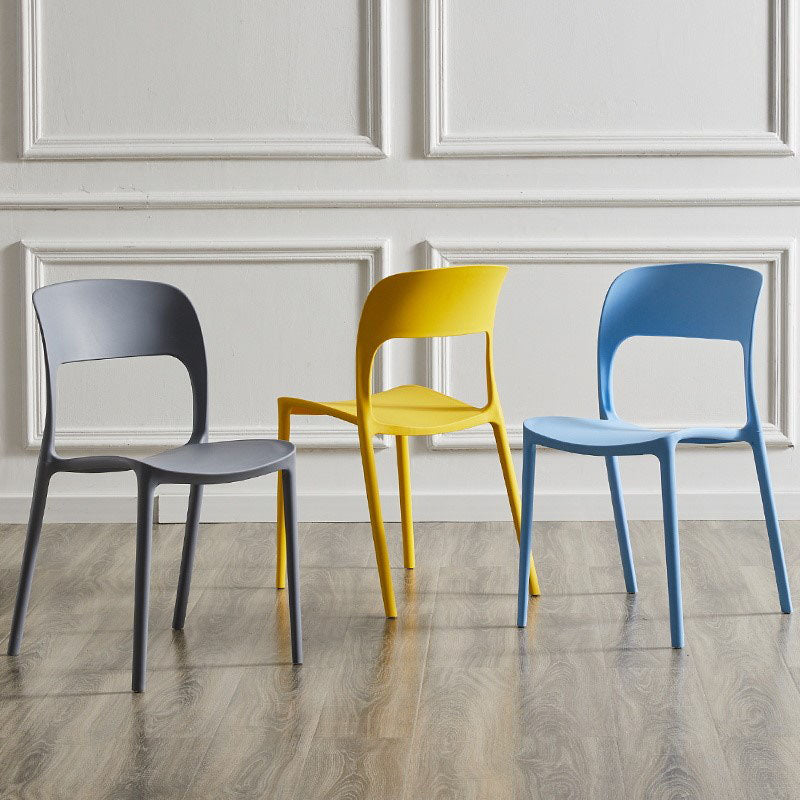 Nordic Style Open Back Dining Side Chair Plastic Dining Armless Chair for Home Clearhalo 'Dining Chairs' 'Dining Tables & Seating' 'dining_chair' 'furn' 'furn_dining_chair' 'Furniture' 'furniture_dining_chair' 'Kitchen & Dining Furniture' 4770578