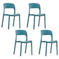 Nordic Style Open Back Dining Side Chair Plastic Dining Armless Chair for Home Dark Blue 4 Piece Set Clearhalo 'Dining Chairs' 'Dining Tables & Seating' 'dining_chair' 'furn' 'furn_dining_chair' 'Furniture' 'furniture_dining_chair' 'Kitchen & Dining Furniture' 4770579