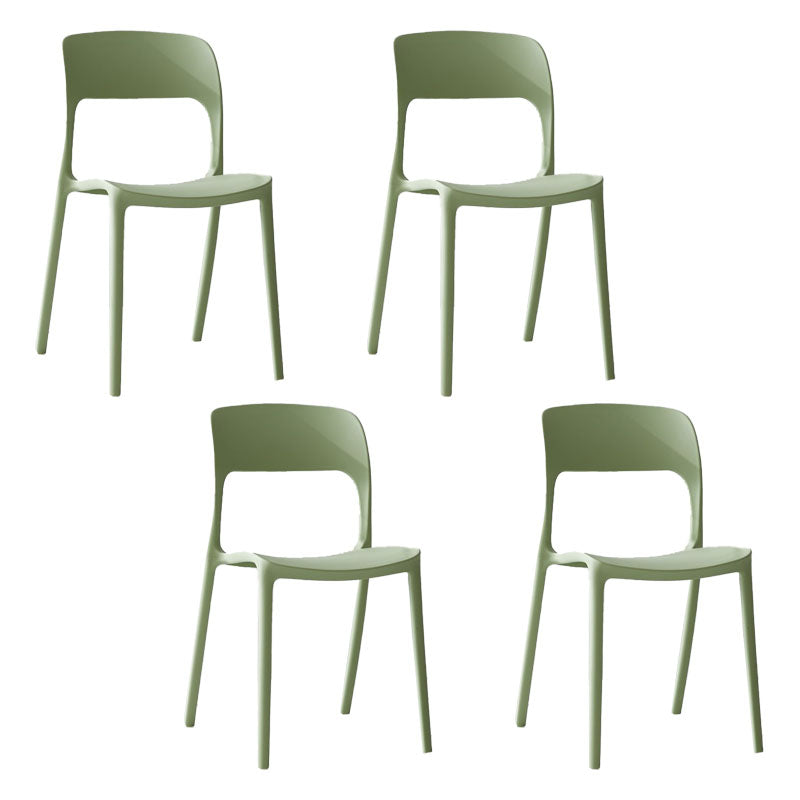 Nordic Style Open Back Dining Side Chair Plastic Dining Armless Chair for Home Green 4 Piece Set Clearhalo 'Dining Chairs' 'Dining Tables & Seating' 'dining_chair' 'furn' 'furn_dining_chair' 'Furniture' 'furniture_dining_chair' 'Kitchen & Dining Furniture' 4770581