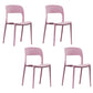Nordic Style Open Back Dining Side Chair Plastic Dining Armless Chair for Home Pink 4 Piece Set Clearhalo 'Dining Chairs' 'Dining Tables & Seating' 'dining_chair' 'furn' 'furn_dining_chair' 'Furniture' 'furniture_dining_chair' 'Kitchen & Dining Furniture' 4770582