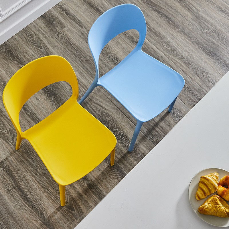 Nordic Style Open Back Dining Side Chair Plastic Dining Armless Chair for Home Clearhalo 'Dining Chairs' 'Dining Tables & Seating' 'dining_chair' 'furn' 'furn_dining_chair' 'Furniture' 'furniture_dining_chair' 'Kitchen & Dining Furniture' 4770584
