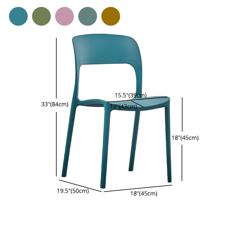 Nordic Style Open Back Dining Side Chair Plastic Dining Armless Chair for Home Clearhalo 'Dining Chairs' 'Dining Tables & Seating' 'dining_chair' 'furn' 'furn_dining_chair' 'Furniture' 'furniture_dining_chair' 'Kitchen & Dining Furniture' 4770595