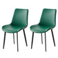 Contemporary Dining Chairs Kitchen Armless Side Chairs with Metal Legs Blackish Green Set of 2 Clearhalo 'Dining Chairs' 'Dining Tables & Seating' 'dining_chair' 'Furniture' 'furniture_dining_chair' 'Kitchen & Dining Furniture' 4770600