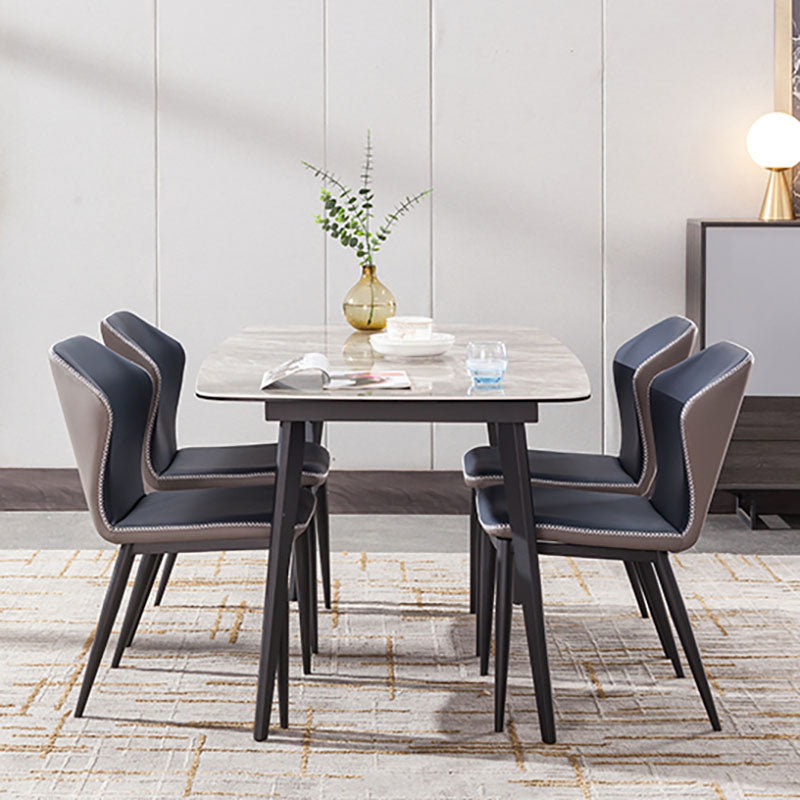 Industrial Style Wingback Armless Dining Chair PU Leather Dining Chairs Clearhalo 'Dining Chairs' 'Dining Tables & Seating' 'dining_chair' 'furn' 'furn_dining_chair' 'Furniture' 'furniture_dining_chair' 'Kitchen & Dining Furniture' 4770621