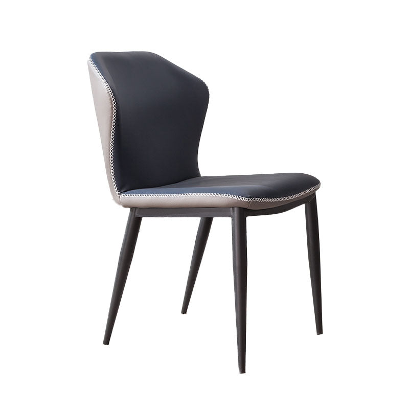 Industrial Style Wingback Armless Dining Chair PU Leather Dining Chairs Clearhalo 'Dining Chairs' 'Dining Tables & Seating' 'dining_chair' 'furn' 'furn_dining_chair' 'Furniture' 'furniture_dining_chair' 'Kitchen & Dining Furniture' 4770624
