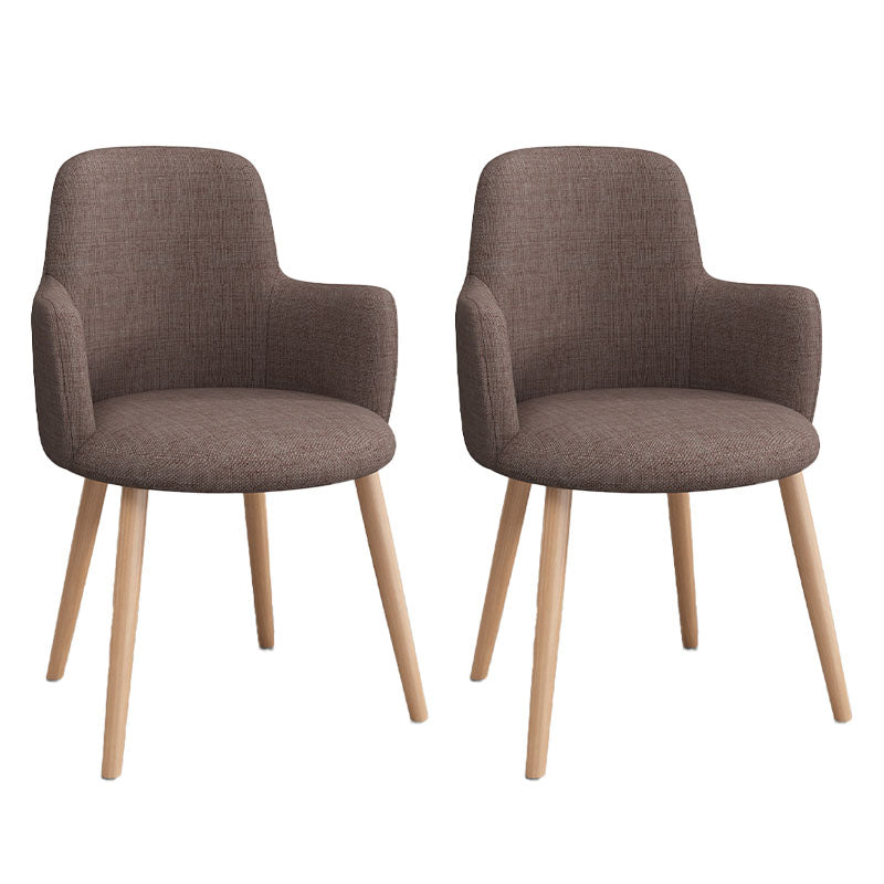 Minimalist Design Fabric Dining Chair for Home Solid Back Arm Side Chair Coffee 2 Piece Set Clearhalo 'Dining Chairs' 'Dining Tables & Seating' 'dining_chair' 'furn' 'furn_dining_chair' 'Furniture' 'furniture_dining_chair' 'Kitchen & Dining Furniture' 4770642