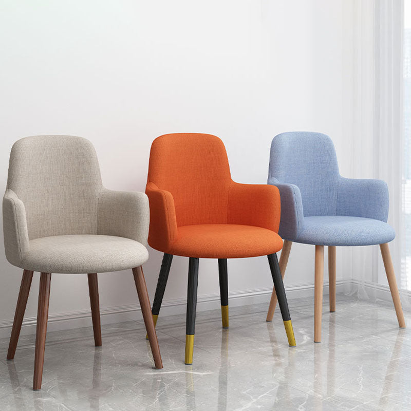 Minimalist Design Fabric Dining Chair for Home Solid Back Arm Side Chair Clearhalo 'Dining Chairs' 'Dining Tables & Seating' 'dining_chair' 'furn' 'furn_dining_chair' 'Furniture' 'furniture_dining_chair' 'Kitchen & Dining Furniture' 4770643