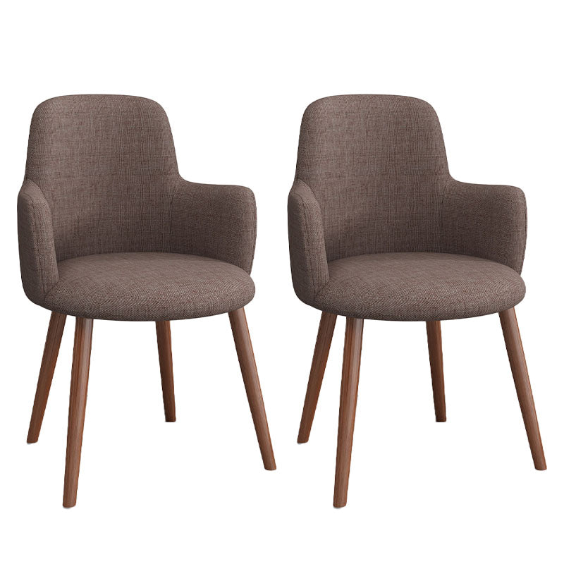 Minimalist Design Fabric Dining Chair for Home Solid Back Arm Side Chair Light Coffee 2 Piece Set Clearhalo 'Dining Chairs' 'Dining Tables & Seating' 'dining_chair' 'furn' 'furn_dining_chair' 'Furniture' 'furniture_dining_chair' 'Kitchen & Dining Furniture' 4770648