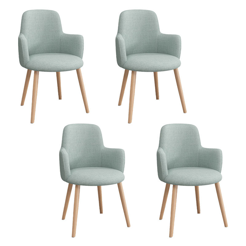 Minimalist Design Fabric Dining Chair for Home Solid Back Arm Side Chair Light Blue 4 Piece Set Clearhalo 'Dining Chairs' 'Dining Tables & Seating' 'dining_chair' 'furn' 'furn_dining_chair' 'Furniture' 'furniture_dining_chair' 'Kitchen & Dining Furniture' 4770657
