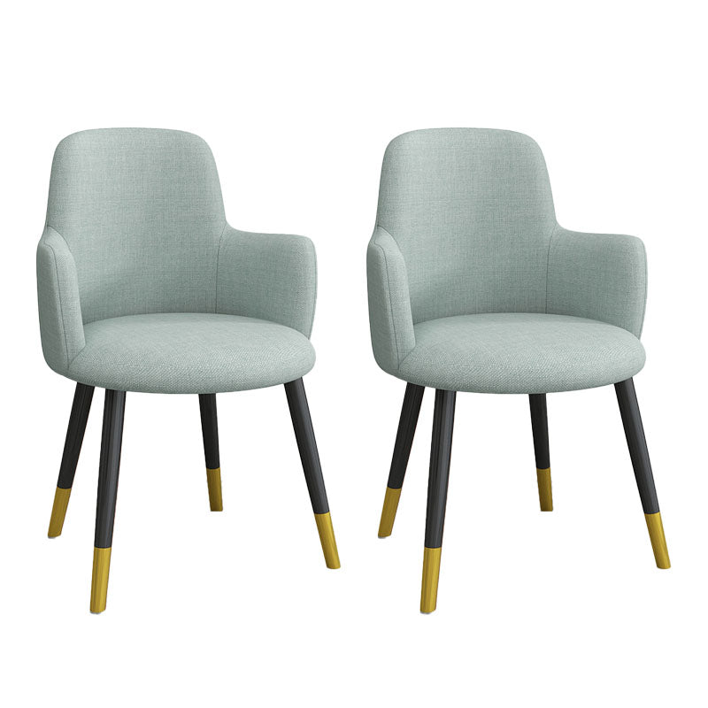 Minimalist Design Fabric Dining Chair for Home Solid Back Arm Side Chair Sky Blue 2 Piece Set Clearhalo 'Dining Chairs' 'Dining Tables & Seating' 'dining_chair' 'furn' 'furn_dining_chair' 'Furniture' 'furniture_dining_chair' 'Kitchen & Dining Furniture' 4770661